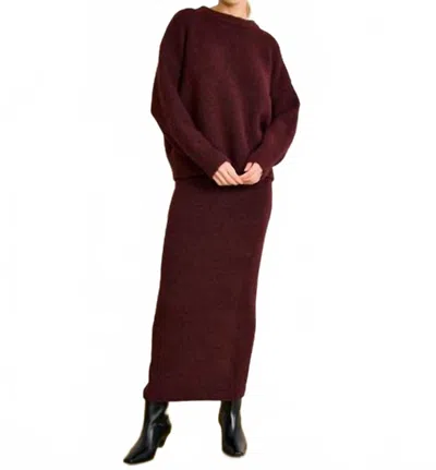 Line And Dot Hart Sweaters Skirt In Burgundy In Red