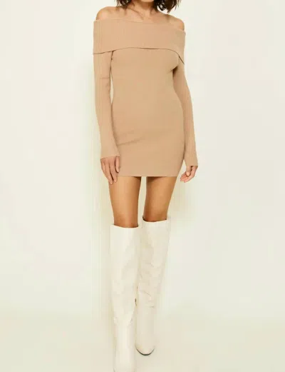 Line And Dot Heart Struck Sweater Dress In Natural In White