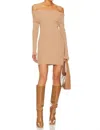 Line And Dot Heart Struck Sweater Dress In Taupe In Grey