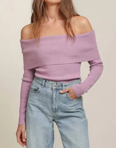 Line And Dot Heart Struck Sweater In Lilac In Blue