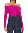 Line And Dot Heart Struck Sweater In Magenta In Pink