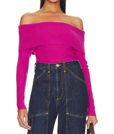 Line And Dot Heart Struck Sweater In Magenta In Pink