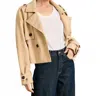 Line And Dot Icon Trench Jacket In Beige In Nude