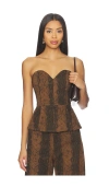 Line & Dot Iggy Peplum Top In Brown