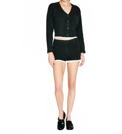 Line And Dot Inara Knit Shorts In Charcoal In Black