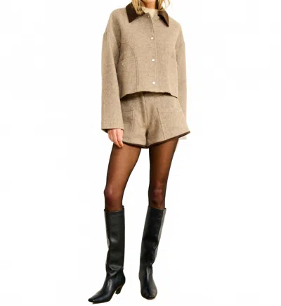 Line And Dot Ingrid Long Sleeve Jacket In Beige In Brown
