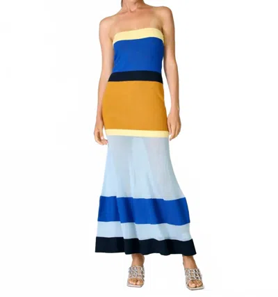 Line And Dot Iris Sweater Dress In Blue Multi