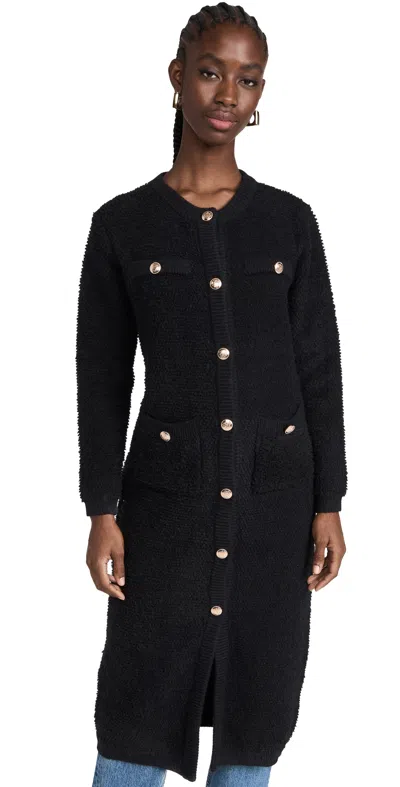 Line & Dot Ivy Boucle Cardigan In Black