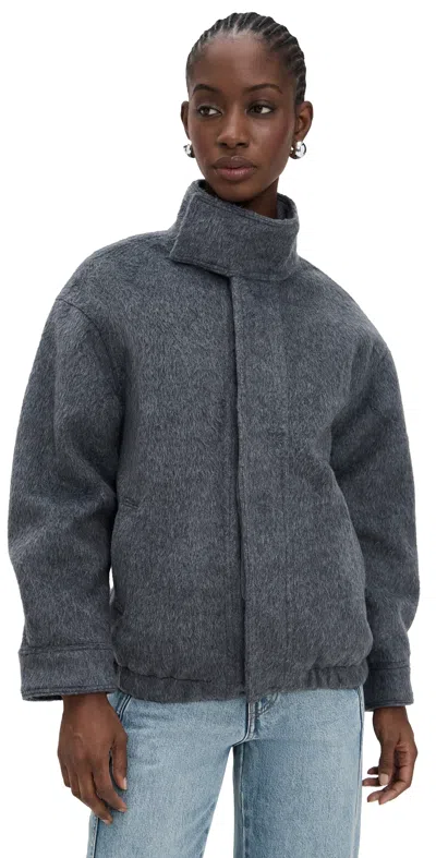 Line & Dot Jameson Bomber Jacket Charcoal Grey In Gray