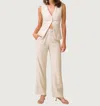 Line And Dot Jaymes Button Front Vest In Sand In Metallic