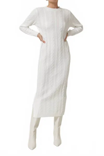 Line And Dot Jordan Maxi Sweater Dress In Ivory In Metallic