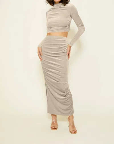 Line And Dot Juniper Maxi Skirt In Taupe In Beige