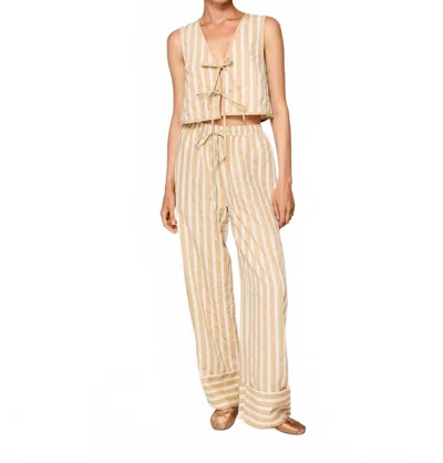 Line And Dot Kamari Top In Ecru Taupe