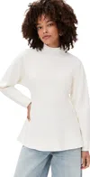 Line & Dot Kingston Peplum Sweater Cream In White