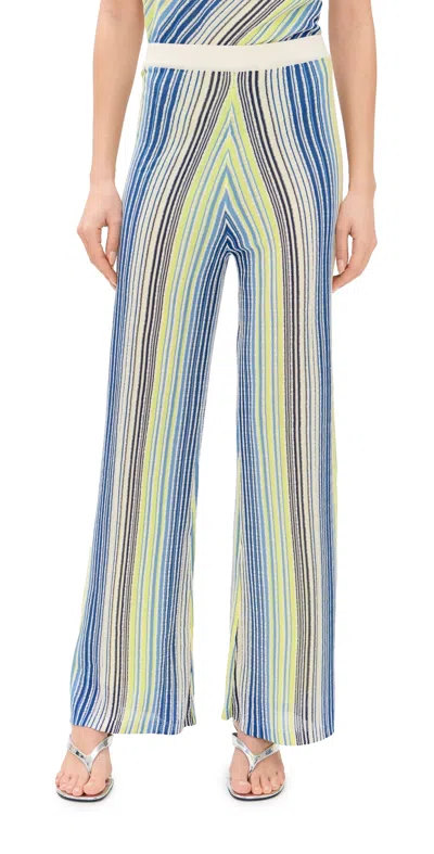 Line & Dot Kit Striped Knit Pants Blue Multi