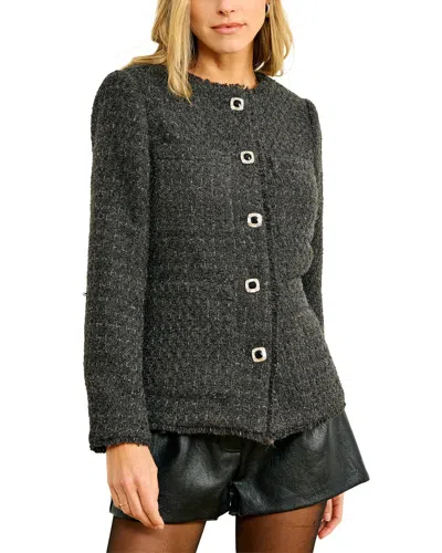 Line & Dot Knox Tweed Jacket In Black