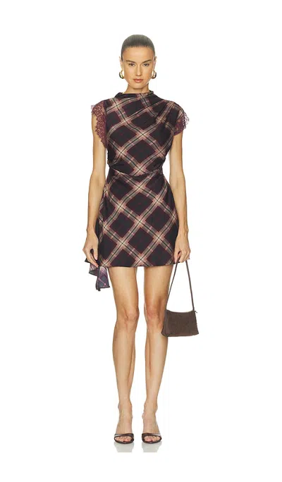 Line & Dot Kristopher Mini Dress In Burgundy