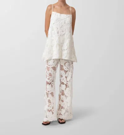 Line And Dot La Dolce Wide Leg Pants In White In Multi