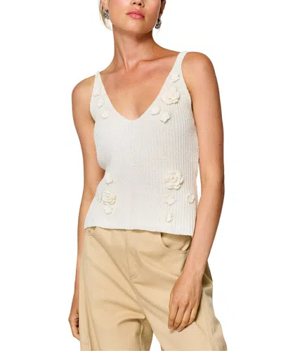 Line & Dot Lara Sleeveless Sweater Top In White