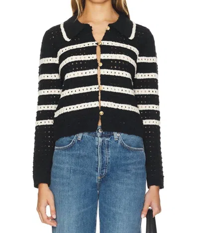 Line And Dot Let Me Be Cardigan In Black & Ivory