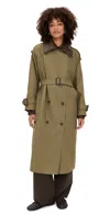 Line & Dot Linden Trench Coat Khaki In Brown