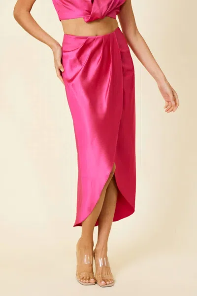 Line And Dot Lisa Midi Skirt In Berry In Pink