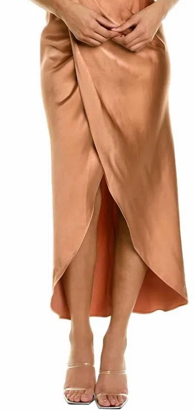 Line And Dot Lisa Midi Skirt In Ginger In Brown