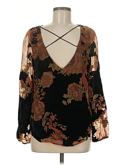 Pre-owned Line & Dot Long Sleeve Blouse In Brown