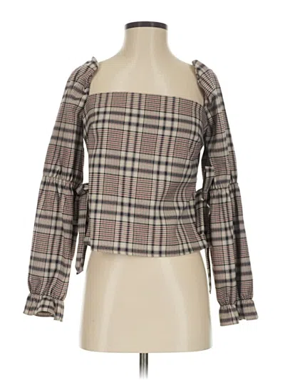 Pre-owned Line & Dot Long Sleeve Blouse In Brown