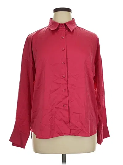 Pre-owned Line & Dot Long Sleeve Blouse In Burgundy