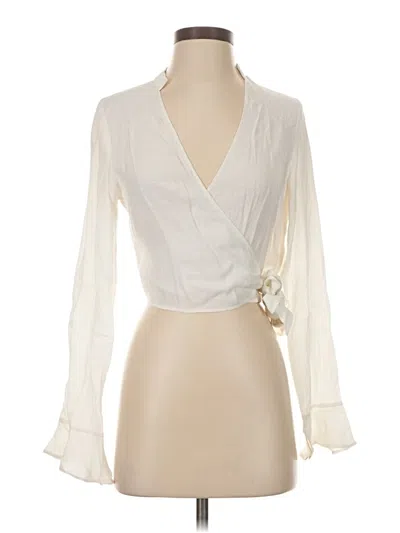 Pre-owned Line & Dot Long Sleeve Blouse In White