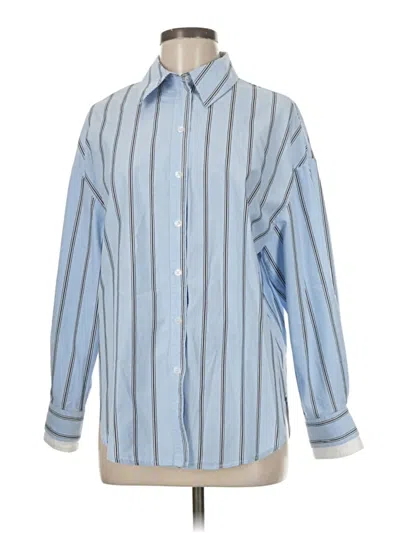 Pre-owned Line & Dot Long Sleeve Button Down Shirt In Blue