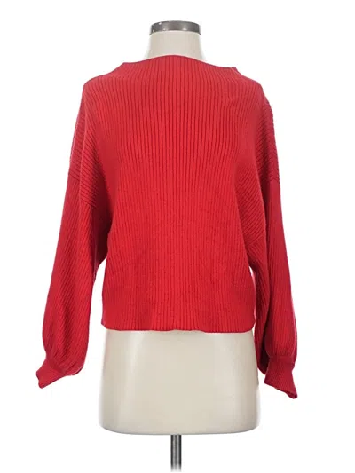Pre-owned Line & Dot Long Sleeve Top Red Turtleneck Tops