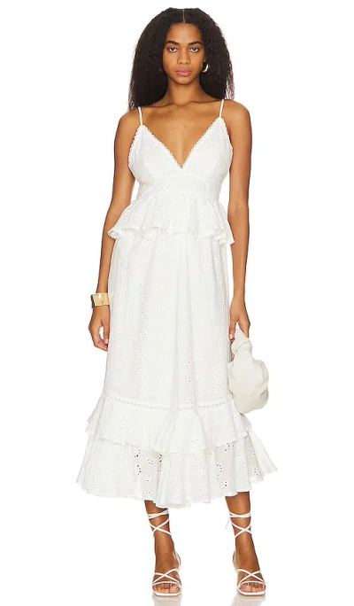 Line & Dot Lotus Dress In White