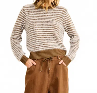 Line And Dot Lyon Crewneck Sweater In Olive In Brown