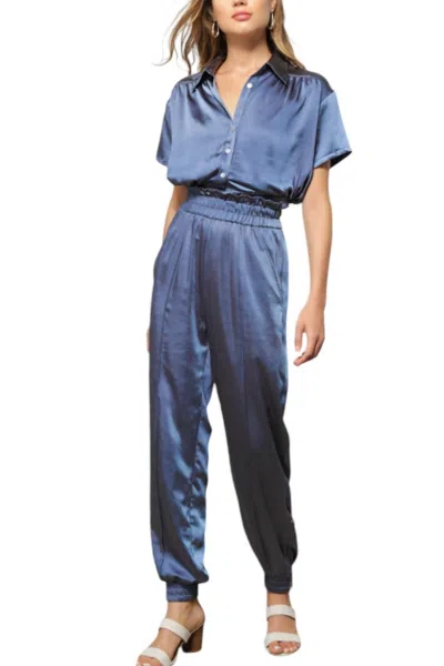 Line And Dot Mai Satin Jogger In Sky Blue
