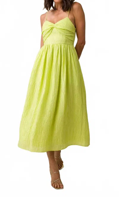 Line And Dot Maia Midi Dress In Chartruese In Green