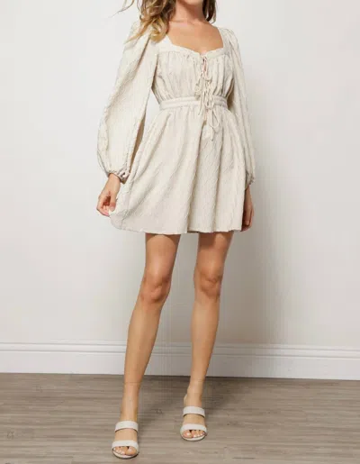 Line And Dot Marley Mini Dress In Sand In White