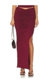 Line & Dot Mazzy Knit Skirt In Burgundy