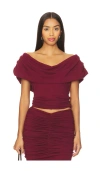 Line & Dot Mazzy Knit Top In Burgundy