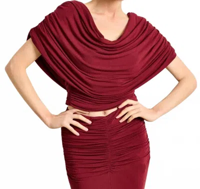 Line And Dot Mazzy Knit Top In Burgundy In Red