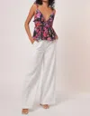Line And Dot Mika Top In Black Floral In Black