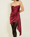 Line And Dot Mira Mini Dress In Crimson In Red