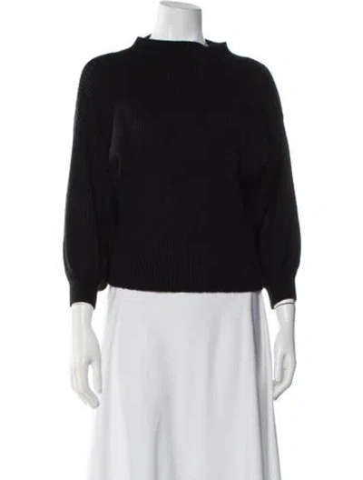 Pre-owned Line & Dot Mock Neck Sweater In Black