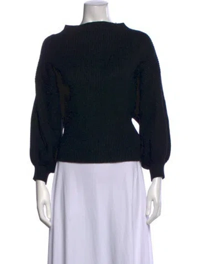 Pre-owned Line & Dot Mock Neck Sweater In Black