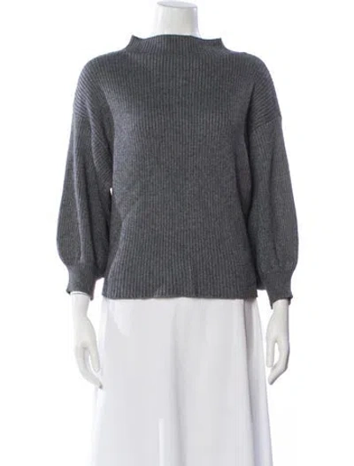 Pre-owned Line & Dot Mock Neck Sweater In Gray
