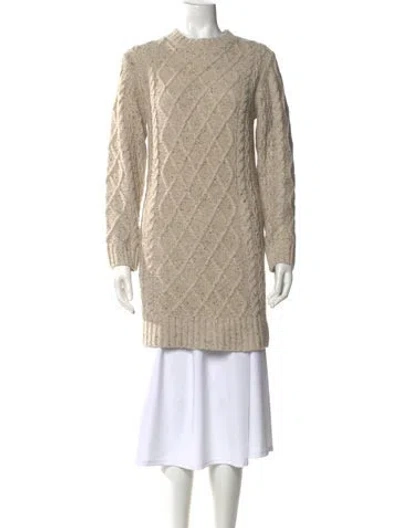 Pre-owned Line & Dot Mock Neck Sweater In Neutral