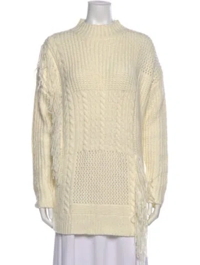 Pre-owned Line & Dot Mock Neck Sweater In Neutral