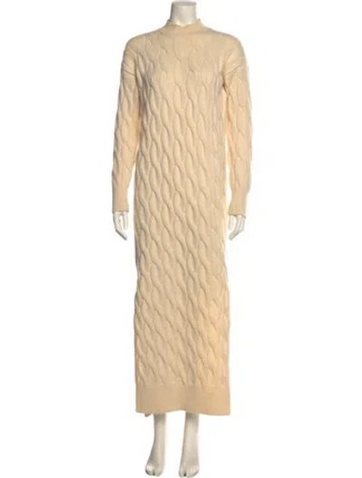 Pre-owned Line & Dot Mock Neck Sweater In Neutral