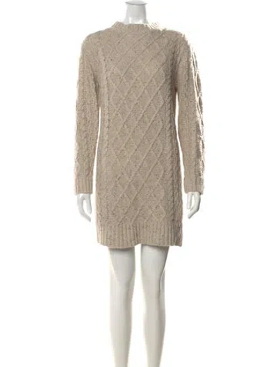 Pre-owned Line & Dot Mock Neck Sweater In Neutral